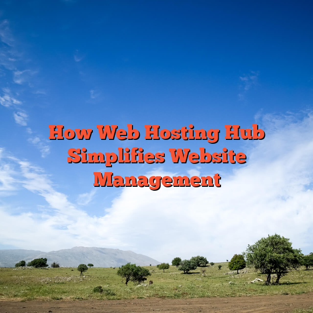 How Web Hosting Hub Simplifies Website Management